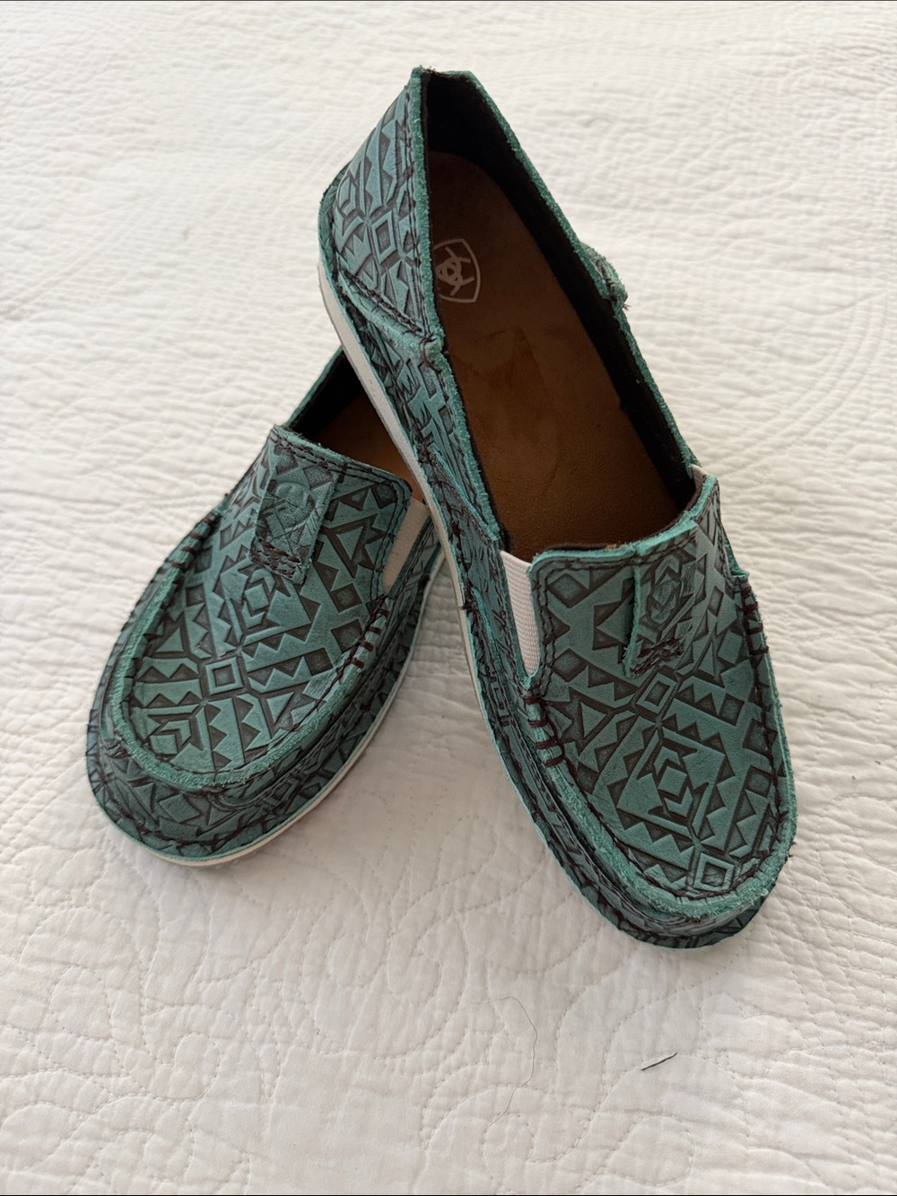 Ariat Teal Aztec Slip-On Loafers